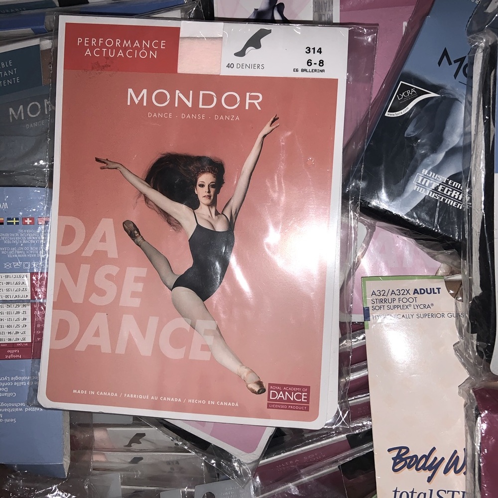Box of 55+ assorted dance tights